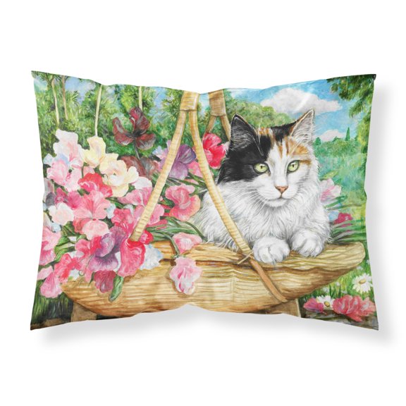 Cat In Basket Fabric Standard Pillowcase