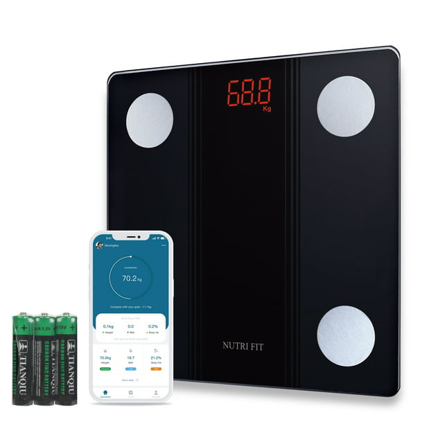 NUTRI FIT Smart Scale for Body Weight Digital Bathroom Scales with ...
