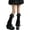 Black, variant on Womens Cute Bow Lace Thigh High Socks Open Toe Leg Warmers Japanese JK Style Knit Knee High Socks Black One Size