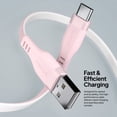 thumbnail image 3 of Powertek USB-A to USB-C Two-Tone Pastel Fast Charge Cable, 6 ft, Pink, 3 of 7