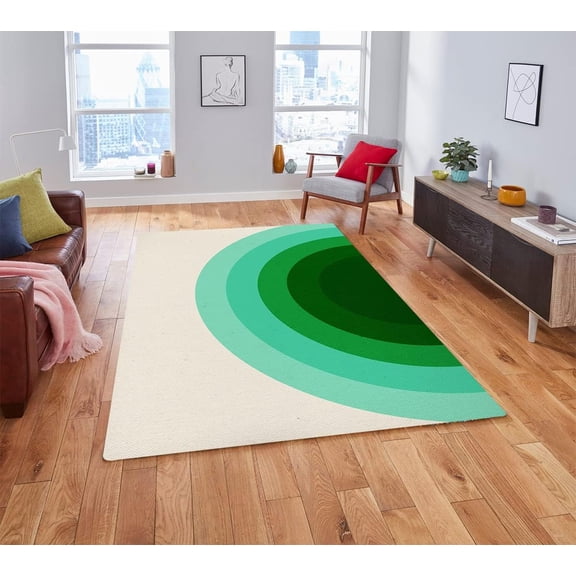 Biege Green Ombre Modern Minimalist Area Rug for Living Room Bedroom Wool Soft Thick Washable Kitchen Dining Room Carpet Indoor No-Slip Home Office Floorcover Rug 2'x3'