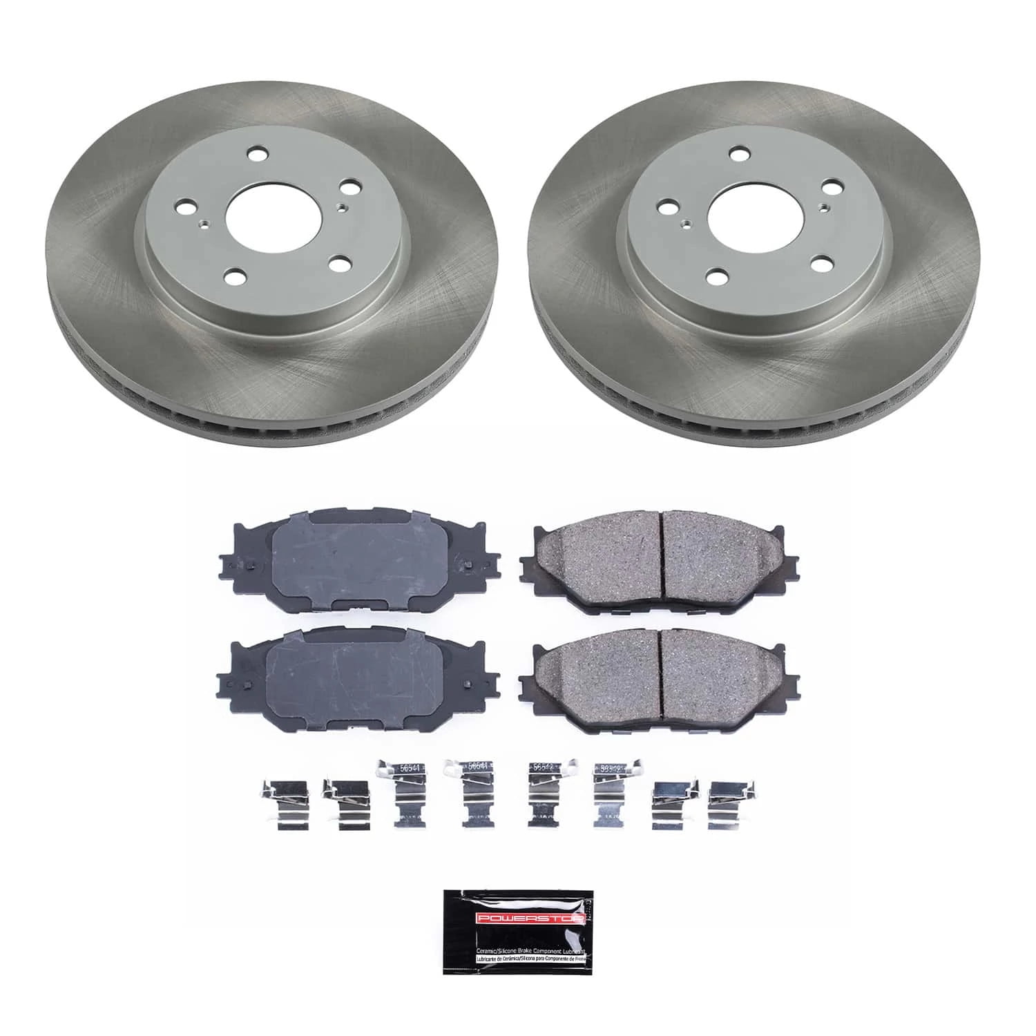 PowerStop Front Semi-Coated Rotor and Low-Dust Ceramic Brake Pad Kit SC2406