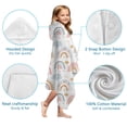 thumbnail image 7 of White Boho Bohemia Rainbows Clouds Stars Pattern Hooded Bath Towel，60"x35" for Ages 3 To 12 Kids, Quick Dry Lightweight Soft Microfiber Hood Beach Towel Cover Up for Kids, 7 of 7