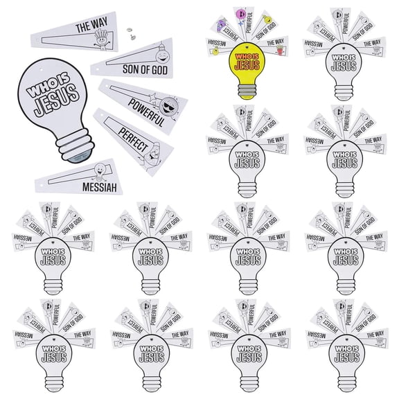 9 1/4" x 10 1/4" Color Your Own Religious Who is Jesus Craft Kit - Makes 12
