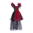 thumbnail image 4 of Afuyipoi Girls Mesh Pumpkin Dress Size 2-12 Halloween Party Performance Clothes for Kids Wine Size 10, 4 of 5