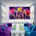 thumbnail image 4 of LUUFILx Large Fabric 70s 80s 90s Disco Fever Dancers Backdrop For Disco Theme Party Background Banner, 4 of 8
