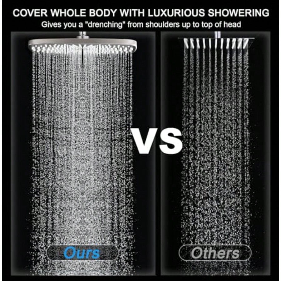 High Prure Rain Shower Head: Upgrade Shower Heads with Handheld Spray Combo with Fixed Showerhead and 10 Sprays Handheld Shower Head Detachable Showerheads Built-in Magnetic Docking and Power Jets