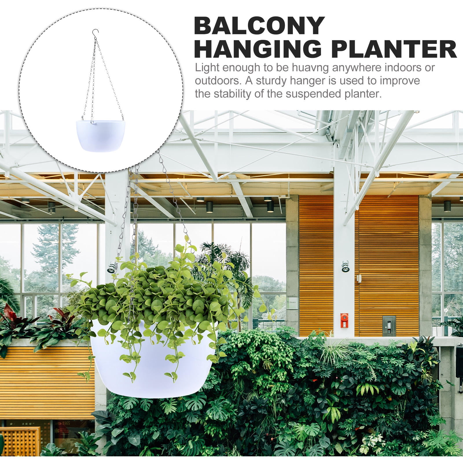 TABLZONE Hanging Round Plastic Basket Planter with Root Ventilation for Hydroponic Balcony Gardening, 1 Set