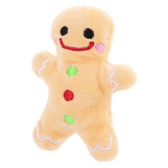 Toyandona Teeth Cleaning Dog Toy Plush for Pet Dogs in Light Brown 1Pack Christmas Theme