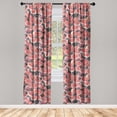 thumbnail image 3 of Ambesonne Floral Curtains, Spring Blossom Overlapped, Pair of 28"x84", Pale Ruby Grey and Umber, 3 of 5