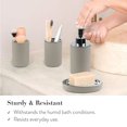 thumbnail image 4 of Bathroom Accessories Set 6 Pcs Bathroom Set Ensemble Complete Soap Dispenser Toothbrush Holder Tumbler Soap Dish Toilet Cleaning Brush Trash Can, Beige, 4 of 8