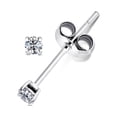 thumbnail image 2 of 925 Sterling Silver 0.06 tcw Basket Setting 2MM Clear Round CZ Cubic Zirconia Nickel Free Stud Earrings, 2 of 2