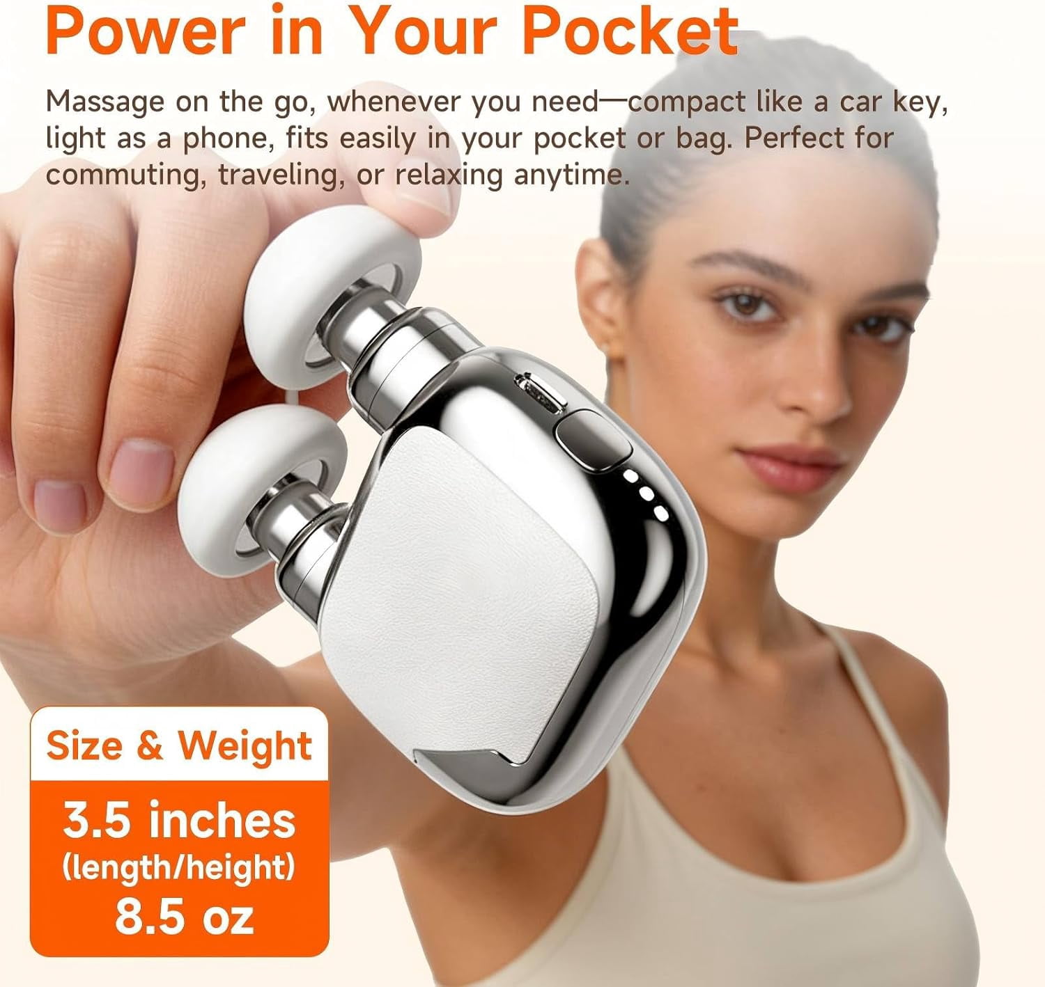 Dual-Head Mini Massage Gun, High-Power Portable Handheld Massager with 6 Heads