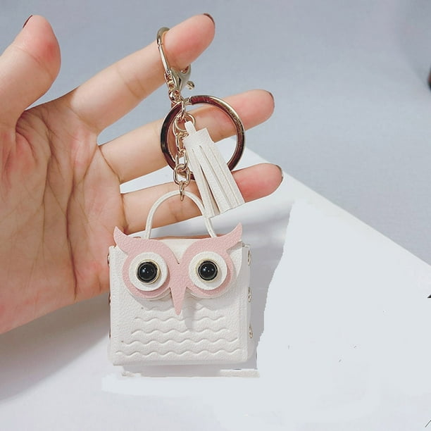 Tassel Owl Bag Keychain, Owl Keychain, Small Gift, Metal Frame, Cute Design, for Office, Keychain Decor