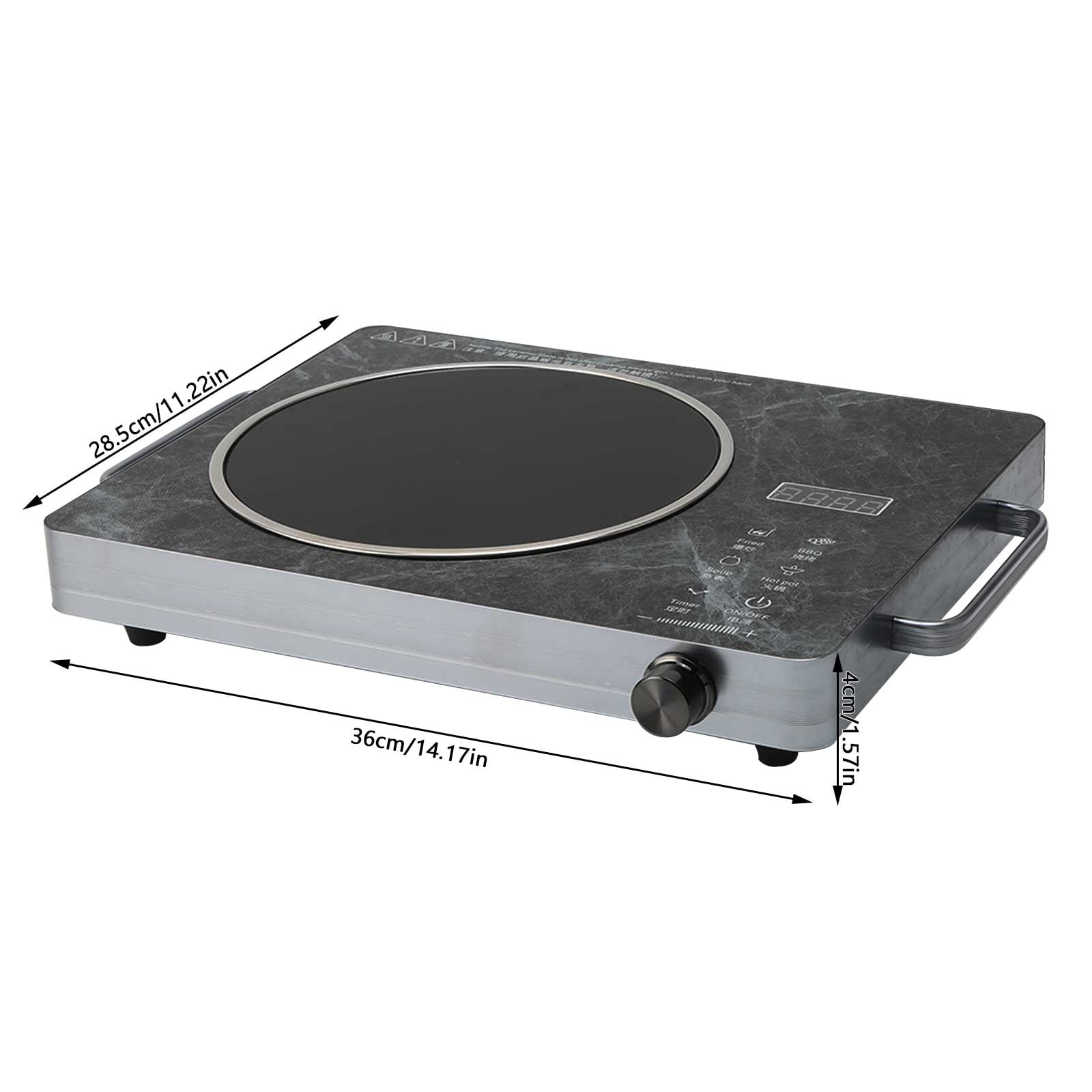 OhhGo Electric Ceramic Stove, 2200W Hot Plate Infrared Induction Cooker, Home Cooktop Cooking Furnace US 110V, Portable Cooker Cooktop Burner with 2 Handle, Black
