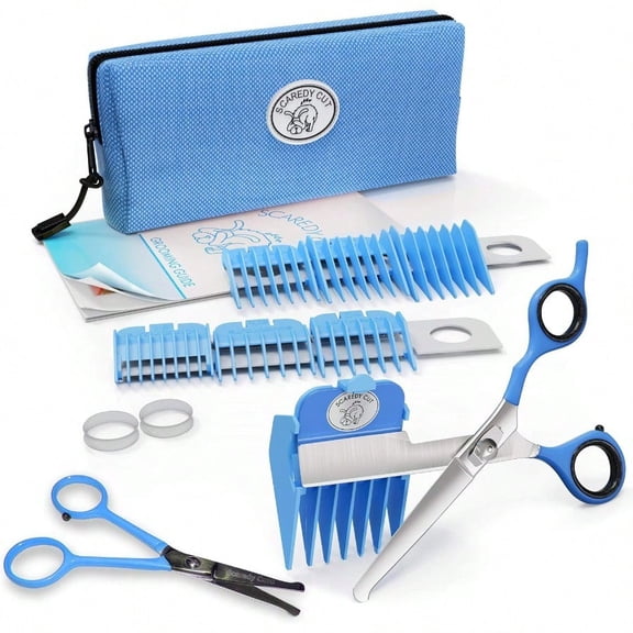 SCAREDY CUT Buzz Dog Clippers Tiny Trim Safety Scissor. A Silent Low ise Pet Grooming Clipper Right Handed Blue