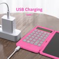 thumbnail image 3 of TFixol Calculator Writing Board USB Charging Carry on Convenient for Work and Study Also Inkless Drawing Or Planning Boards Pink, 3 of 8
