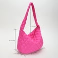 thumbnail image 3 of Bolsa de mensajero acolchado ligero de embrague femenino de moda para mujer (rosa roja) JShteea  Para Estrenar, 3 of 9
