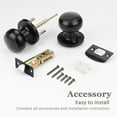 thumbnail image 6 of (3 Pack) knobelite Round Passage Door Knob(Non-Locking Knobs), Keyless Doorknobs Interior/Exterior Door Lockset,Passage Knobs for Hallway/Closet,Black Finish Modern Design Door Hardware, 6 of 6