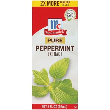 McCormick Non-GMO Gluten Free Pure Peppermint Extract, 2.0 fl oz Box pack of 2
