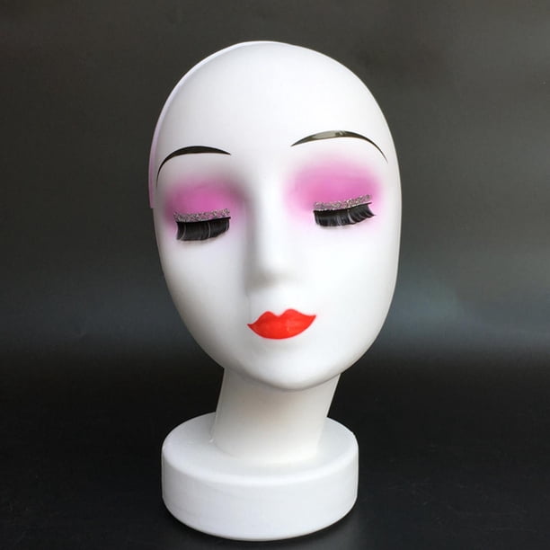 Estante de exhibición de sombreros, peluca para mujer, cabeza de maniquí, modelo de exhibición, maniquí para sombreros, joyería, gafas, sombreros, , estilo C