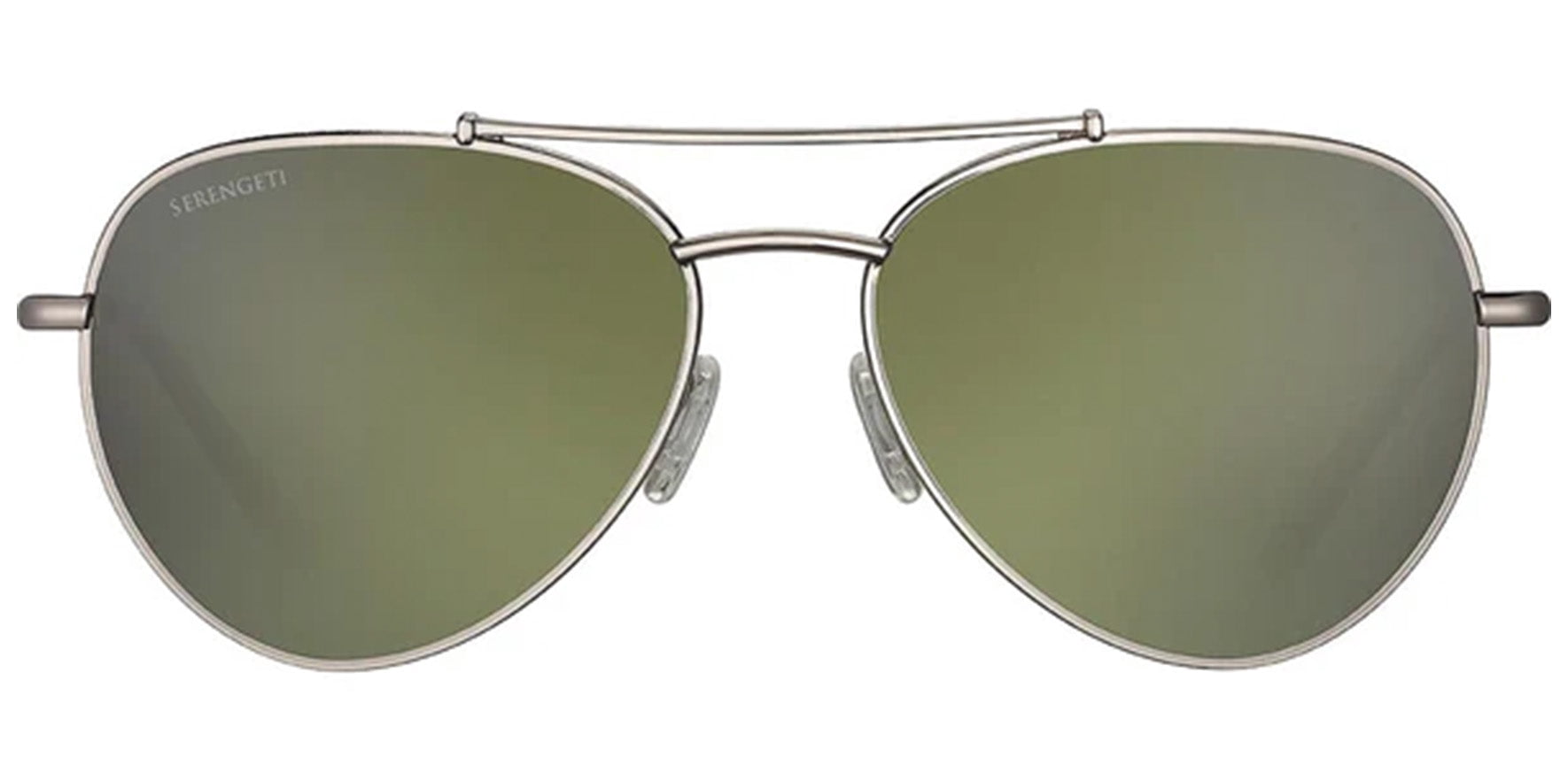 Serengeti Pete Polarized Photochromic Unisex Shiny Gunmetal Aviator Sunglasses with Glass Lenses - Made in Italy
