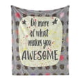 thumbnail image 1 of Inspirational Soft Flannel Fleece Throw Blanket, Do More of What Makes You Hand Lettering Words on Creative Background, Cozy Plush for Indoor and Outdoor Use, 50" x 60", Multicolor, by Ambesonne, 1 of 6