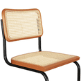 thumbnail image 6 of Breuer Chair Company Marcel Breuer B32 Cesca Cane Cantilever Side Chair w/ Black Steel Frame Cherry Wood & Natural Cane (Made in Italy) by Furnish Theory, 6 of 15