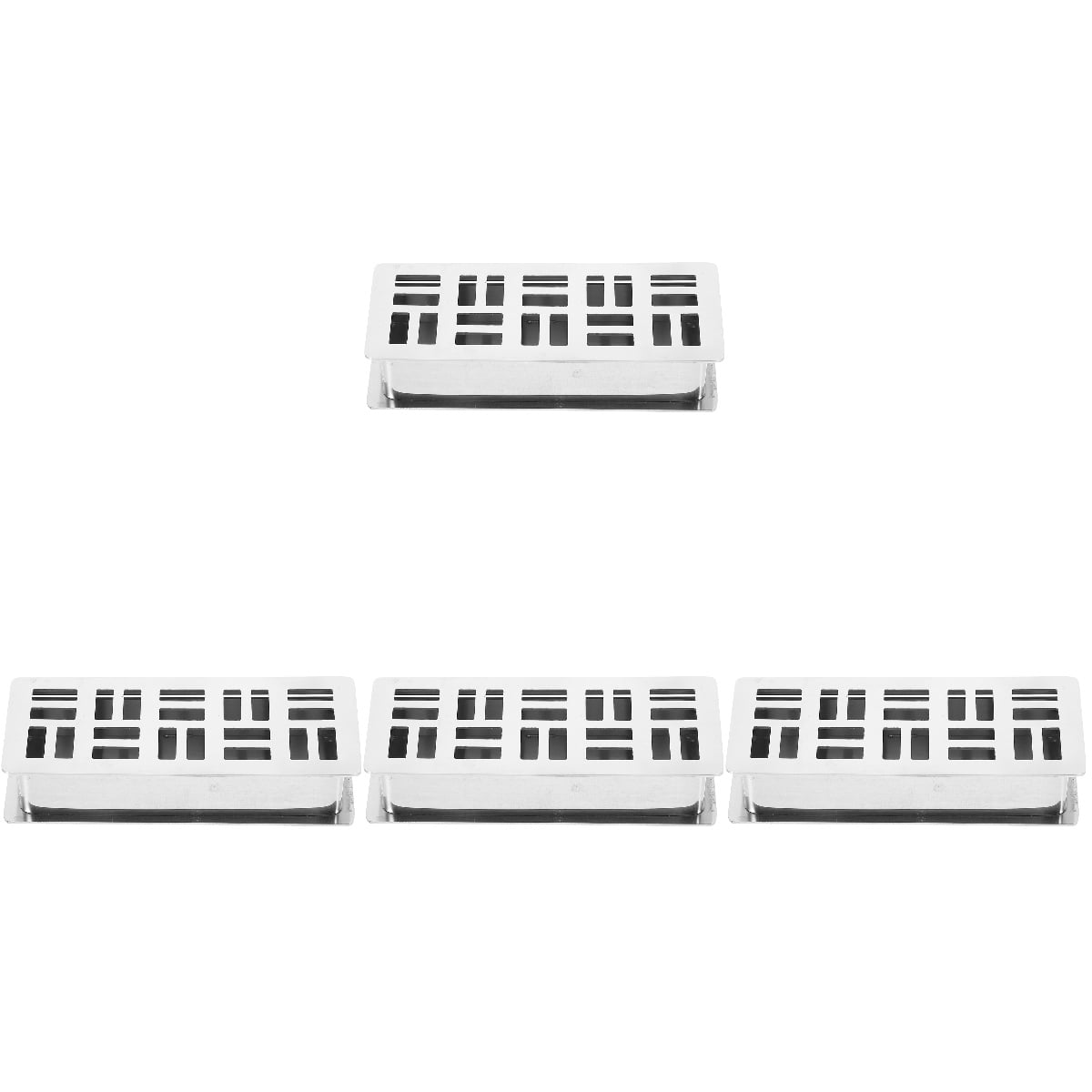 Raindrops 4-Pack Stainless Steel Toothpick Holder Dispenser with Hollow Grid Design, Fruit Pick Storage Box