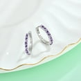 thumbnail image 4 of Starchenie Gemstone Huggie Hoop Earrings 925 Sterling Silver Birthstones February Amethyst Jewelry Gift for Women, 4 of 6