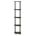 thumbnail image 3 of Furinno Turn-N-Tube 11.6 W x 11.6 D x 57.7 H 5-Shelf Decorative Shelves, Walnut and Black, 3 of 6