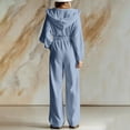 thumbnail image 6 of QQZ Wide Leg Hooded Jumpsuit For Women, Zip Front Elastic Waist Corduroy Casual Jumpsuit For Loungewear Vacation Daily Wear, 6 of 6