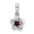 thumbnail image 1 of FB Jewels Sterling Silver Rhodium-plated Floral Garnet Pendant, 1 of 3