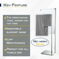 thumbnail image 5 of Freestanding Towel Rack for Bathroom 2 Tiers – Stainless Steel Towel Holder - Powder Coated Finish, 5 of 9