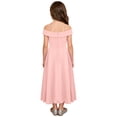 thumbnail image 2 of Hansber Off Shoulder Flower Girl Dress Junior Bridesmaid Wedding Evening Pageant Birthday Party Prom Gown Pink 16, 2 of 7