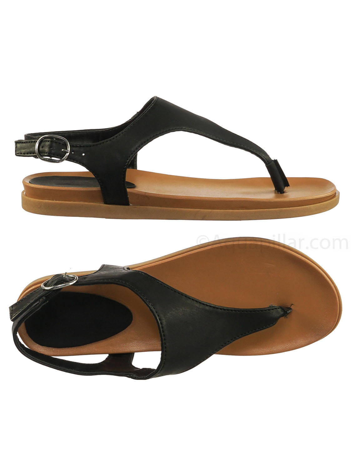 rubber t strap sandals