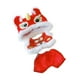 thumbnail image 1 of Conjunto de 3 piezas de ropa de peluche para juego de simulación de danza del león suave, ropa para muñecas rojo, 1 of 7