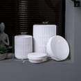 thumbnail image 4 of {Yvelle White Ceramic Canister Set, Kitchen Counter Storage Containers for Sugar, Coffee, Tea & Snacks, Decorative Food Storage Jars, Set of 2}, 4 of 4