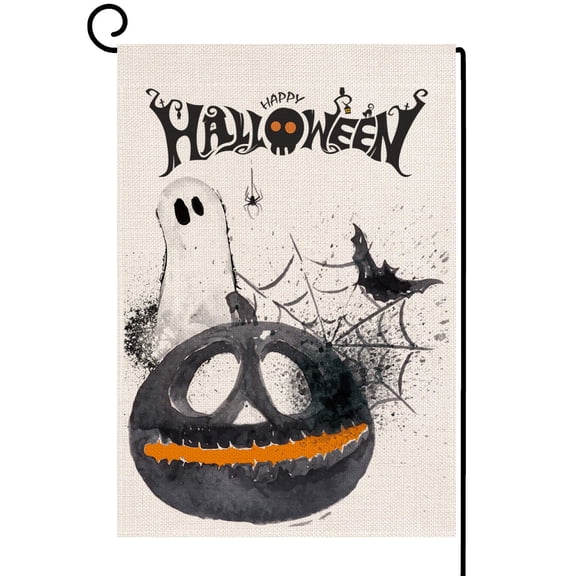 Halloween Garden Flag Vertical Double Sided Small Fall Yard Flag Rustic Happy  Halloween Decorations Outdoor Fall Decor Halloween Yard Decorations 12.5"x18"