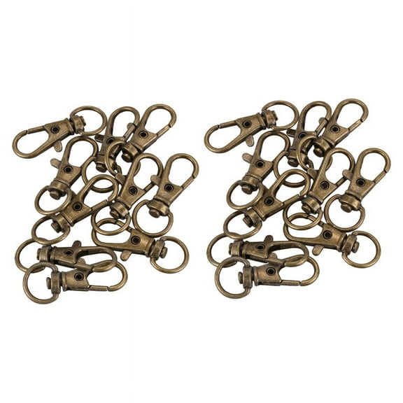 20Pcs Metal Clasp Swivel Trigger Clips Snap Hooks Key Ring Bags DIY Craft Copper