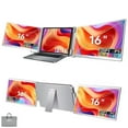thumbnail image 1 of TUTT 16” Dual Portable Monitor | 16:10 Ratio FHD IPS Triple Screen Extender | Dual Rotating Screens | Standalone | H5 Converter Cable | Windows, Mac OS – Model S11, 1 of 11