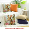 thumbnail image 4 of YILUYINQING Spring Easter Bunny Pillow Covers   Lovely Bunny and Puppy Throw Pillow Covers Rabbit Dog Tulip Floral Farmhouse Pillow Case for Spring Home Decor Couch Patio 24x24in, 4 of 5