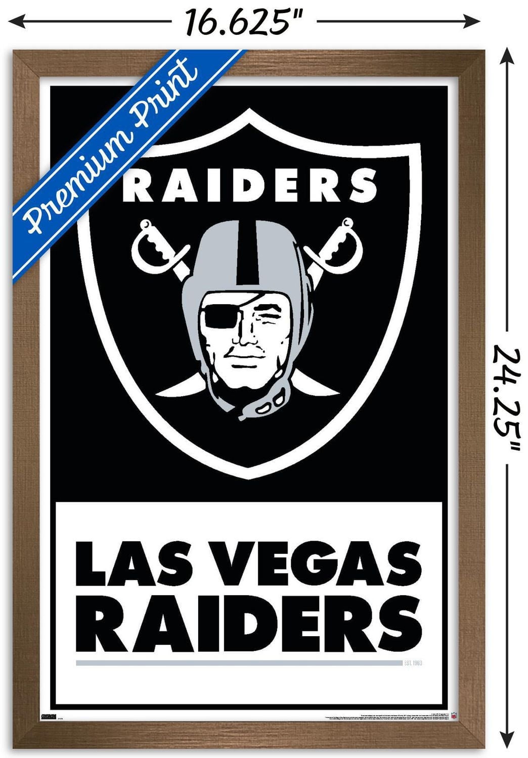 NFL Las Vegas Raiders - Logo 21 Wall Poster, 14.725" x 22.375" Framed