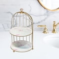 thumbnail image 3 of Organizador de baño de encimera, bandeja de tocador con estante para cosméticos, perfumes y cuidado de la piel. 2 niveles, 3 of 8
