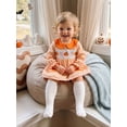 thumbnail image 6 of RUINIXCW Toddler Baby Girl Halloween Dress Outfit Little Baby Girls Fall Smocked Dress Clothes Funny Ghost Pumpkin Spider Embroidery  Doll Collar Long Sleeve Gingham Plaid Dress, 6 of 9
