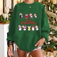 thumbnail image 2 of Pompotops Automne et Hiver Femmes Pull Imprimé de Noël Col Rond Manches Longues Blouse Unie Hauts Chandails en Molleton, 2 of 5
