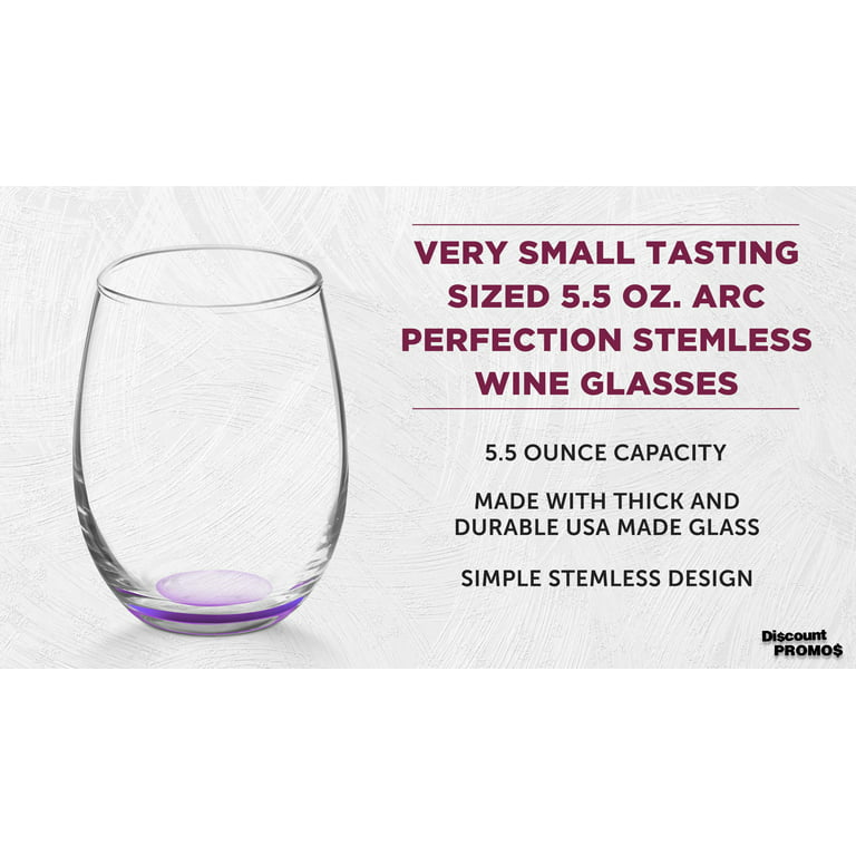 Stemless Wine Glasses by ARC 5.5 oz. Set of 12, Bulk Pack - Perfect for  Hotel, Bar, Restaurant or Lounge - Purple 