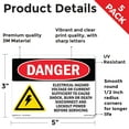thumbnail image 2 of Electrical Hazard Voltage Or OSHA Danger Vinyl Decal Label 5 Inch x 3.5 Inch - 5 Pack, 2 of 6