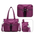 thumbnail image 3 of Bolso de mano informal para mujer, bolso de hombro, bolso de gran capacidad, bolso de nailon suave, morado, 3 of 5