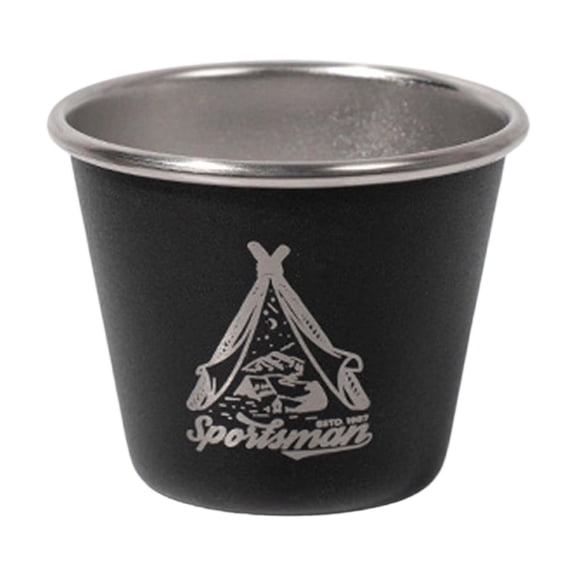 2.5 Oz Portable And Compact Durable Camping Shot Glass Reusable Stainless Steel Outdoor Drinking Cup For Hiking Backpacking Adventure Black